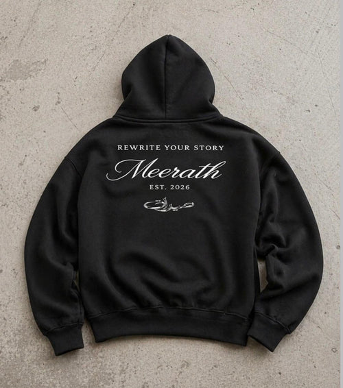 Meerath Classics - Black Essential Zip-Up Hoodie